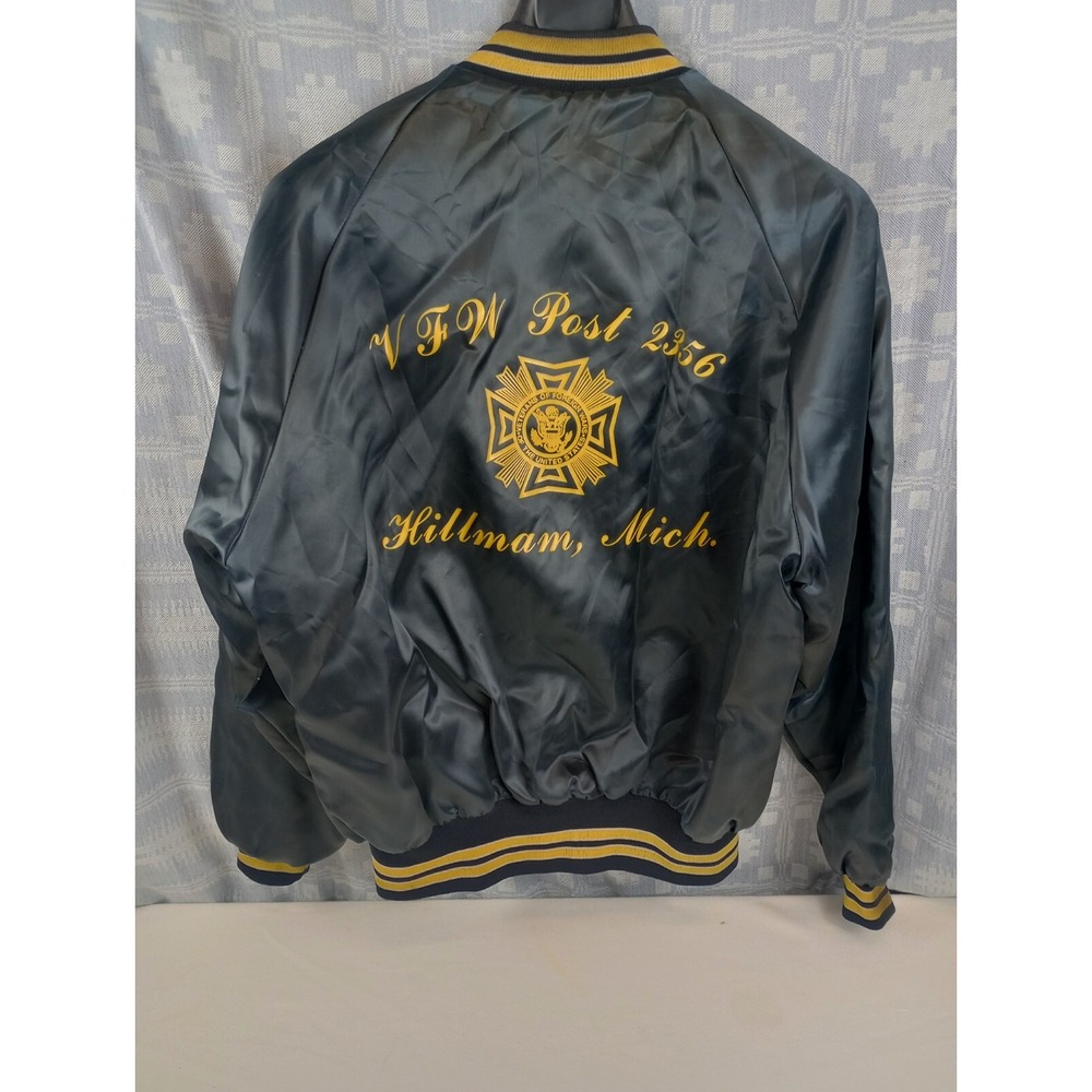 Vintage Pla-Jac by Dunbrooke Black Bomber Men's Jacket Size Medium VFW 2356 Mich